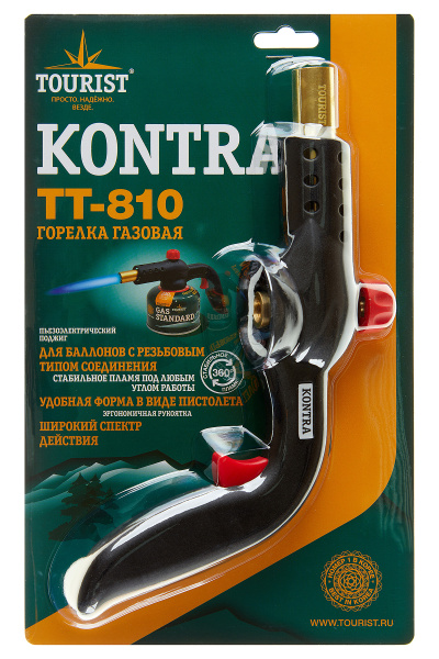 4 Резак газовый TOURIST KONTRA с пьезоподжигом, системой подогрева газа, и ручкой. на резьбовой балл 4 Резак газовый TOURIST KONTRA с пьезоподжигом, системой подогрева газа, и ручкой. на резьбовой балл