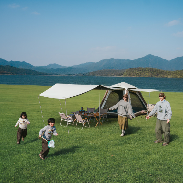 Палатка Naturehike Ango Air Pro, 3-местная, быстросборная, надувной каркас, коричневая