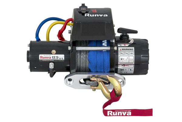 Лебёдка электрическая 12V Runva 12500 lbs 5670 кг короткий барабан (синтетический трос) Лебёдка электрическая 12V Runva 12500 lbs 5670 кг короткий барабан (синтетический трос)
