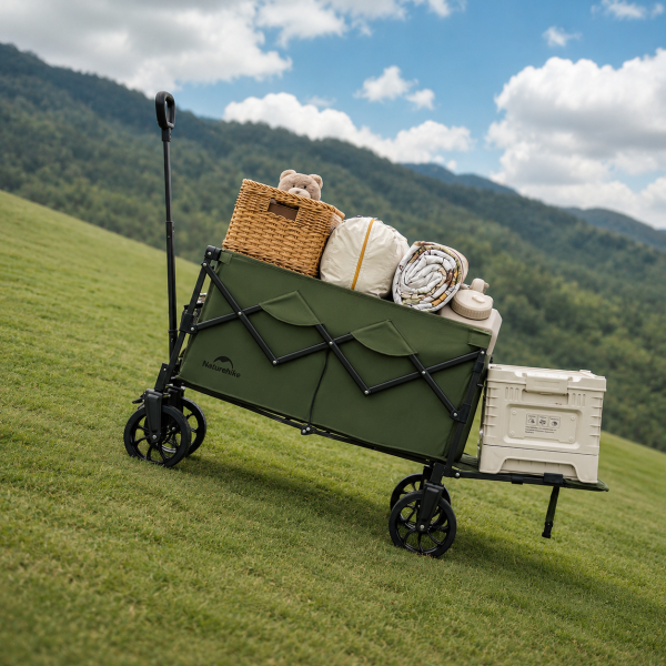 Тележка туристическая Naturehike Light 76х45х93 см, 70+50 л, светло-зеленая