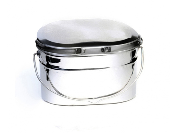 Котелок туристический 6 л., низкий,  нержавеющая сталь, крышка с ручками Котелок туристический 6 л., низкий,  нержавеющая сталь, крышка с ручками