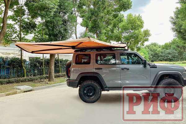 Маркиза автомобильная РИФ веерная, безопорная 2,5х2,5 м (правая)