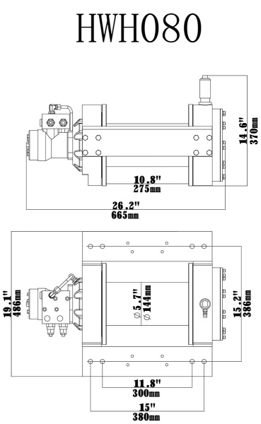 Лебёдка гидравлическая Runva 17600 lbs 8000 кг