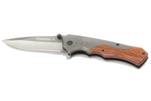 Нож туристический "СЛЕДОПЫТ", деревянная ручка, клинок 100 мм, в чехле