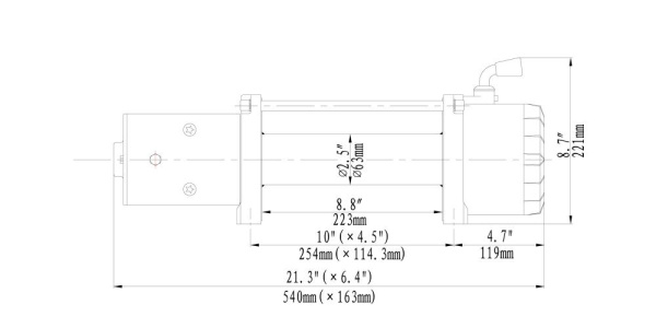 Лебёдка электрическая 12V Runva 9500 lbs 4350 кг Лебёдка электрическая 12V Runva 9500 lbs 4350 кг