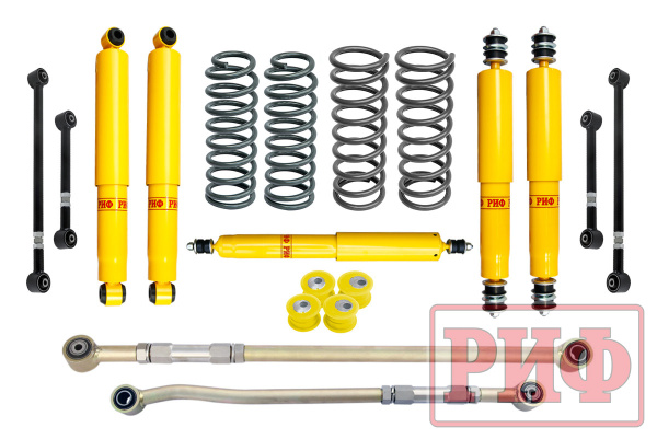 Лифт-комплект РИФ Nissan Patrol Y60 и Y61 до 2000 года лифт 100 мм (правый руль) Лифт-комплект РИФ Nissan Patrol Y60 и Y61 до 2000 года лифт 100 мм (правый руль)