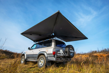 Маркиза автомобильная РИФ веерная, безопорная 2х2,3 м (левая) Маркиза автомобильная РИФ веерная, безопорная 2х2,3 м (левая)