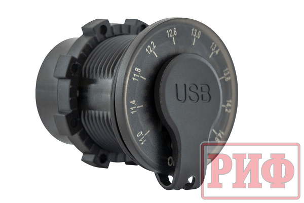 Розетка USB 2 QC 3.0 с вольтметром Розетка USB 2 QC 3.0 с вольтметром