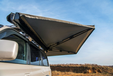 Маркиза автомобильная РИФ веерная, безопорная 2х2,3 м (левая) Маркиза автомобильная РИФ веерная, безопорная 2х2,3 м (левая)