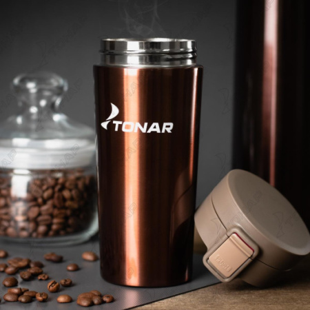 8 Термос-кружка ТОНАР 400 мл., коричнево-кофейный 8 Термос-кружка ТОНАР 400 мл., коричнево-кофейный