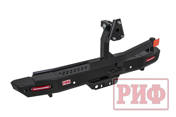 Бампер РИФ силовой задний Toyota Land Cruiser 200 2013-2015 с квадр. под фаркоп, калиткой и фонарями Бампер РИФ силовой задний Toyota Land Cruiser 200 2013-2015 с квадр. под фаркоп, калиткой и фонарями