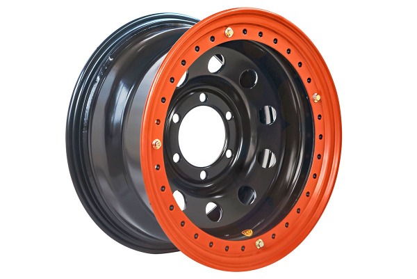 Диск усиленный Тойота Ниссан стальной черный 6x139,7 8xR16 d110 ET-19 с бедлоком (оранжевый) Диск усиленный Тойота Ниссан стальной черный 6x139,7 8xR16 d110 ET-19 с бедлоком (оранжевый)