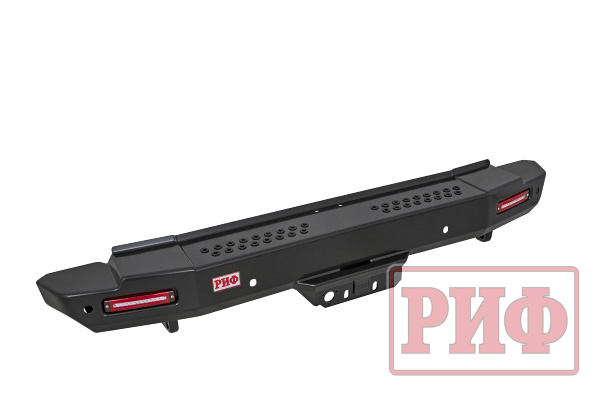 Бампер РИФ силовой задний Toyota Land Cruiser 200 2007-2012 с квадратом под фаркоп и фонарями Бампер РИФ силовой задний Toyota Land Cruiser 200 2007-2012 с квадратом под фаркоп и фонарями