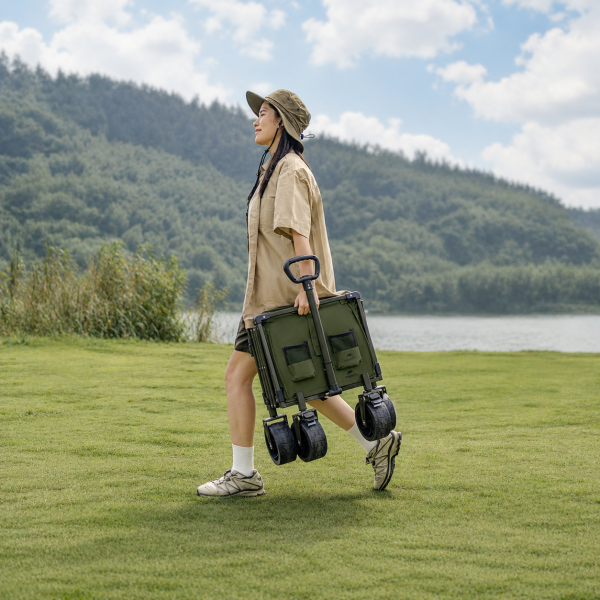 Тележка туристическая Naturehike Light 76х45х93 см, 70+50 л, светло-зеленая