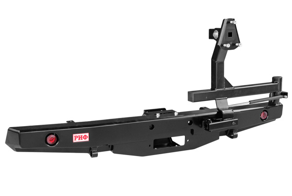 Бампер РИФ задний УАЗ Буханка с площадкой под лебёдку, калиткой и фонарями, лифт 65 мм