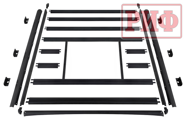 Багажник экспедиционный (платформа) алюминиевый РИФ 1600x2650 мм для ГАЗ Соболь NN Минивэн с вставкой RIF208-16572 (2 места)