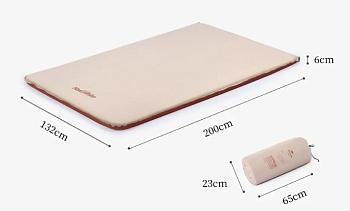 Коврик самонадувающийся Naturehike двойной 200х132х6 см, Бежевый