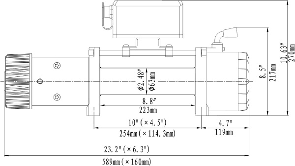 Лебёдка электрическая высокоскоростная 12V Runva 9500 lbs 4350 кг (кевлар) Лебёдка электрическая высокоскоростная 12V Runva 9500 lbs 4350 кг (кевлар)