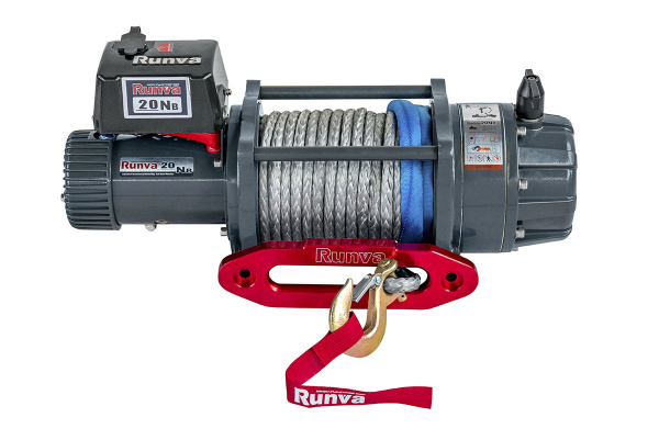Лебёдка электрическая 24V Runva 20000 lbs влагозащищенная (синтетический трос) Лебёдка электрическая 24V Runva 20000 lbs влагозащищенная (синтетический трос)