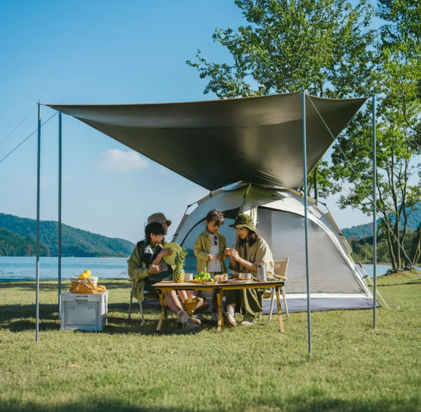 2 Палатка Naturehike Ango 3-местная, быстросборная, серая