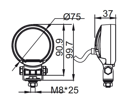 Фара водительского света РИФ 25W LED Фара водительского света РИФ 25W LED