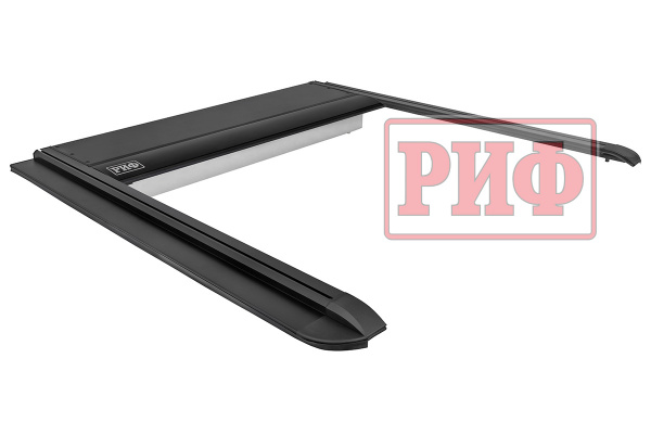 Крышка кузова РИФ для Foton Tunland V7/V9, роллета раздвижная с электроприводом, 1635x1659 мм, алюминиевая, черная