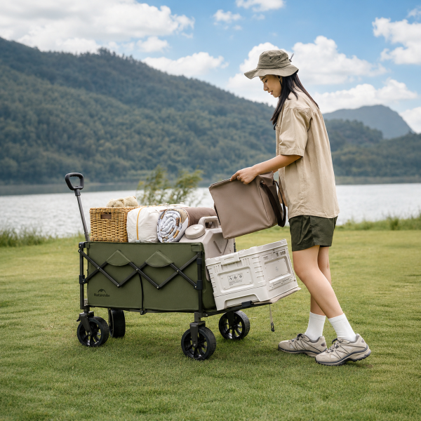 Тележка туристическая Naturehike Light 76х45х93 см, 70+50 л, светло-зеленая