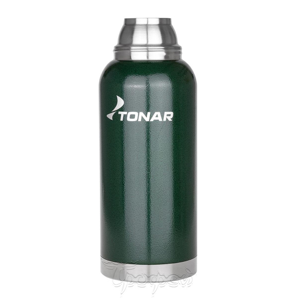 1 Термос ТОНАР 1200ML с ситечком зеленый (2 крышки-кружки)