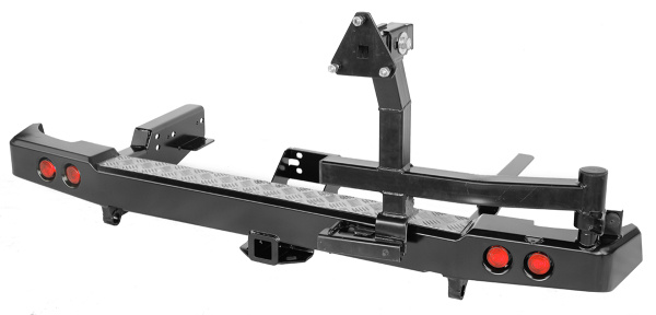Бампер РИФ задний УАЗ Патриот Пикап 2005+ с квадратом под фаркоп, калиткой и фонарями стандарт Бампер РИФ задний УАЗ Патриот Пикап 2005+ с квадратом под фаркоп, калиткой и фонарями стандарт