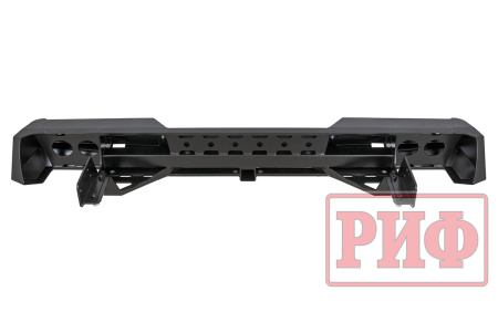 Бампер РИФ силовой задний Isuzu D-MAX (2012-2021) с квадратом под фаркоп и фонарями, стандарт