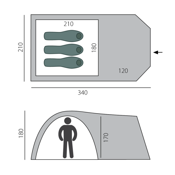 2 Палатка BTrace Element 3 (Зеленый/Бежевый) 2 Палатка BTrace Element 3 (Зеленый/Бежевый)