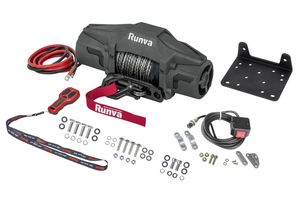 Лебёдка электрическая 12V Runva 6000 lbs 2500 кг (синтетический трос) Лебёдка электрическая 12V Runva 6000 lbs 2500 кг (синтетический трос)