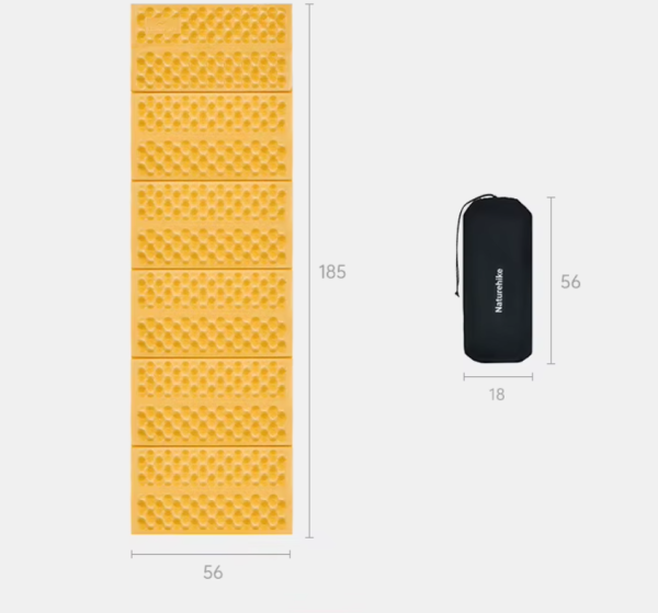 Коврик туристический Naturehike 185х65х2,5 см. IXPE, желтый