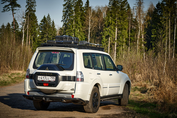 Багажник экспедиционный (платформа) алюминиевый РИФ 1150x2080 мм для Mitsubishi Pajero IV (с крепежом)