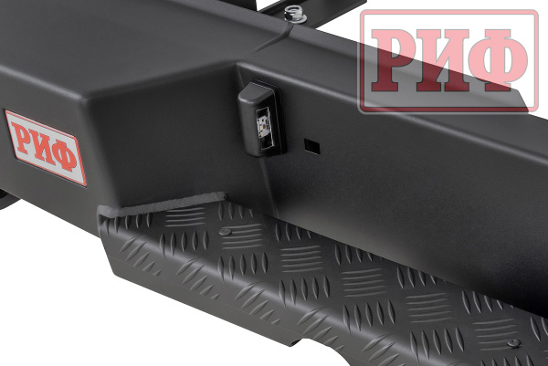 Бампер РИФ силовой задний JAC T6, SOLLERS ST6 с квадратом под фаркоп и фонарями