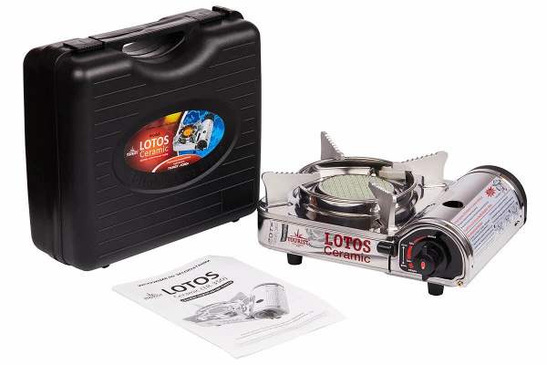 Плита газовая TOURIST LOTOS CERAMIC портативная, керамическая, в кейсе