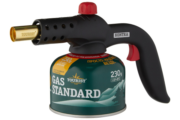 2 Резак газовый TOURIST KONTRA с пьезоподжигом, системой подогрева газа, и ручкой. на резьбовой балл 2 Резак газовый TOURIST KONTRA с пьезоподжигом, системой подогрева газа, и ручкой. на резьбовой балл