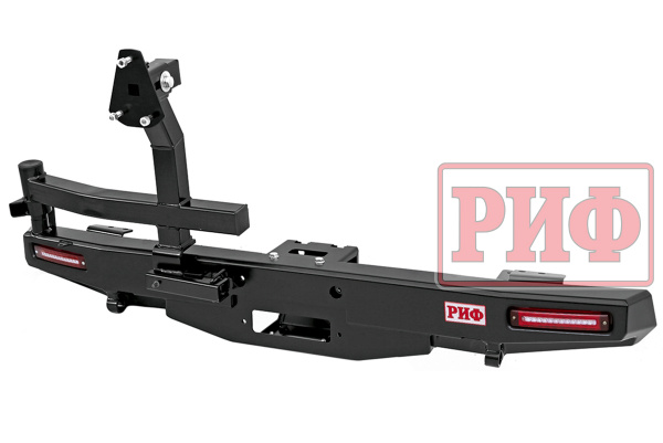 Бампер РИФ задний УАЗ Хантер с площадкой под лебедку, калиткой и фонарями стандарт Бампер РИФ задний УАЗ Хантер с площадкой под лебедку, калиткой и фонарями стандарт