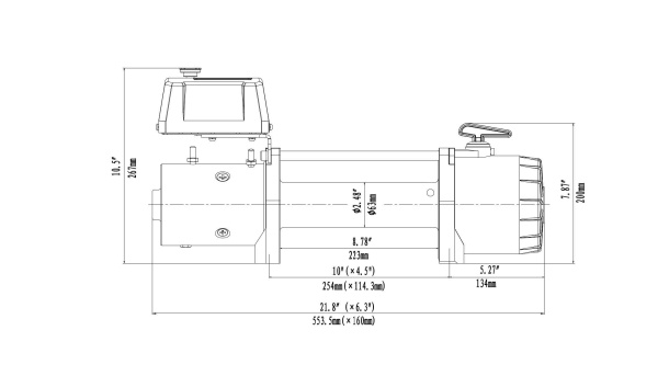 Лебёдка электрическая 12V Runva 9500 lbs 4350 кг (стальной трос) Лебёдка электрическая 12V Runva 9500 lbs 4350 кг (стальной трос)