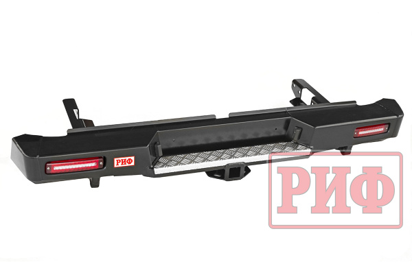 Бампер РИФ задний Toyota Hilux 2015+ с квадратом под фаркоп и фонарями Бампер РИФ задний Toyota Hilux 2015+ с квадратом под фаркоп и фонарями