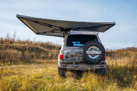 Маркиза автомобильная РИФ веерная, безопорная 2х2,3 м (левая) Маркиза автомобильная РИФ веерная, безопорная 2х2,3 м (левая)