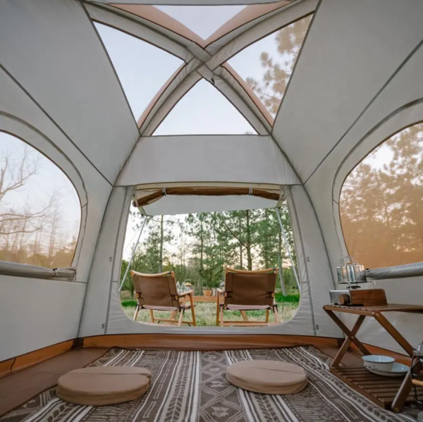 3 Палатка Naturehike Ango, 2-местная, быстросборная, алюминиевый каркас, бежевая