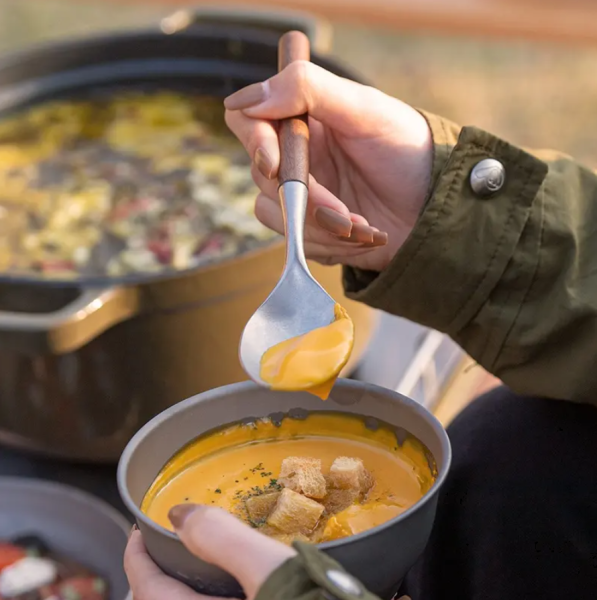 4 Набор столовых приборов Naturehike 3 в 1 (нож, вилка, ложка), нержавеющая сталь, орех, в чехле