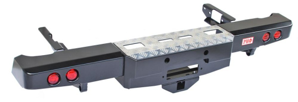 Бампер РИФ задний Toyota Hilux 2005+ с площадкой под лебёдку, квадратом под фаркоп и фонарями Бампер РИФ задний Toyota Hilux 2005+ с площадкой под лебёдку, квадратом под фаркоп и фонарями