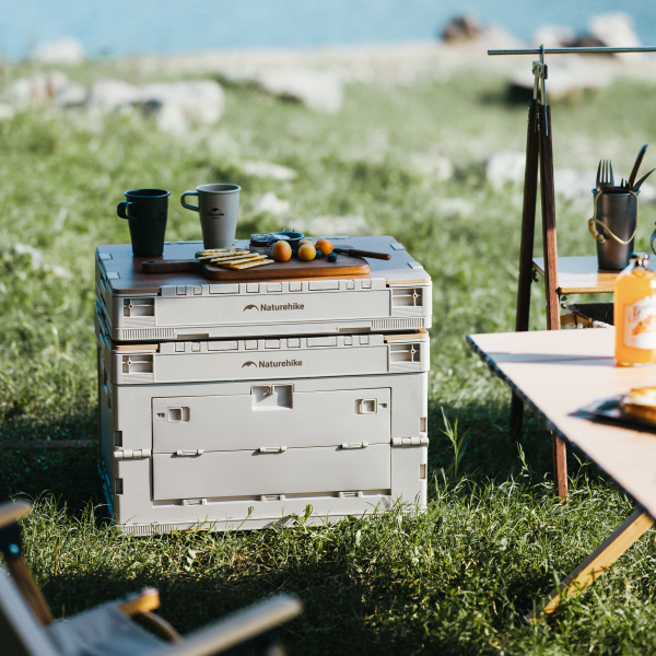 2 Ящик туристический Naturehike 52 л, трансформер, со столешницей, бежевый 2 Ящик туристический Naturehike 52 л, трансформер, со столешницей, бежевый