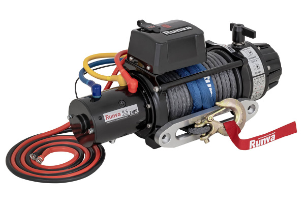 Лебёдка электрическая 12V Runva 9500 lbs 4350 кг влагозащищенная, синтетический трос Лебёдка электрическая 12V Runva 9500 lbs 4350 кг влагозащищенная, синтетический трос