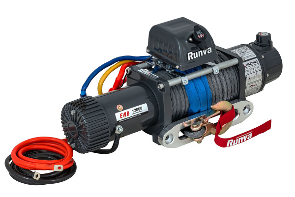 Лебёдка электрическая двухскоростная 12V Runva 12000 lbs 5443 кг (синтетический трос) Лебёдка электрическая двухскоростная 12V Runva 12000 lbs 5443 кг (синтетический трос)