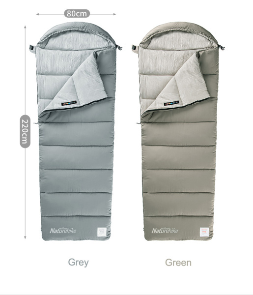 1 Мешок спальный Naturehike Evenlope M300, (190+30)х75 см, (правый) (ТК: +6°C), серый