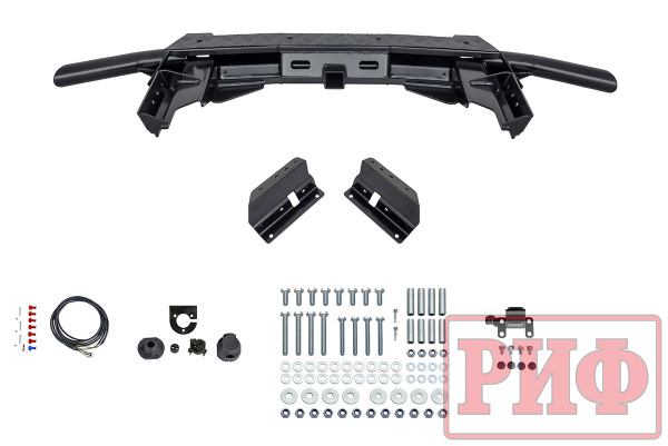 Бампер РИФ силовой задний Renault Duster 2015-2020 c квадратом под фаркоп Бампер РИФ силовой задний Renault Duster 2015-2020 c квадратом под фаркоп