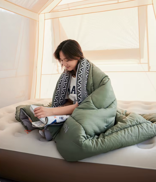 Мешок спальный Naturehike L150, 190х75см, (ТК: +13C), (правый), зеленый